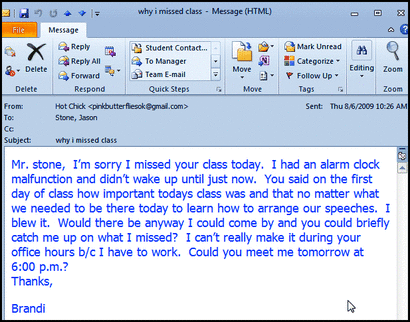 Email from Student